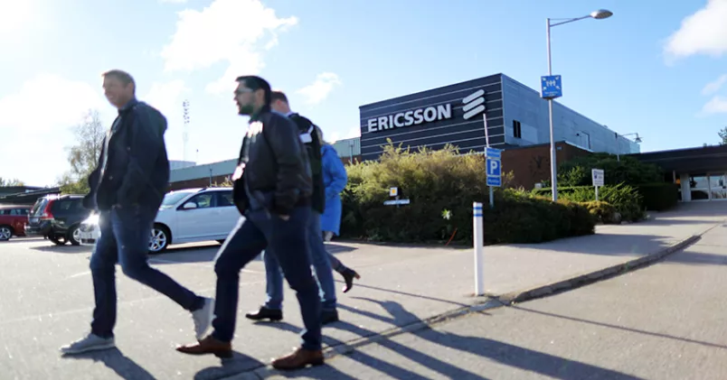 Anställda utanför Ericsson i Borås. Björn Larsson Rosvall/TT
