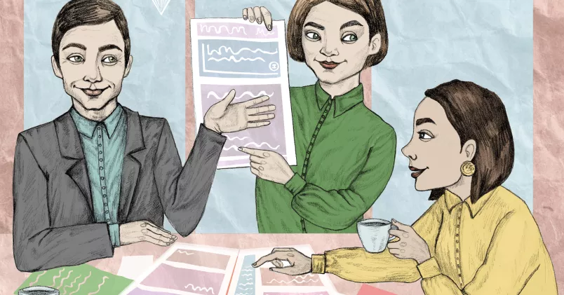 Mobilfria möten gynnar kreativitet och koncentration. Illustration: Lindalovisa Fernqvist