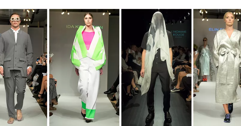 Några av 2014 års "Swedish Fashion Talents" på modeveckan i höstas var (från vänster) Orphan bird, Ida Klamborn, L'Homme Rouge och Elin Eng. Peter Håkansson/Modeveckan