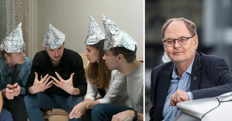 Konspirationsteorier och desinformation Foliehattar och Clas Svahn. Så sprids konspirationsteorier på arbetsplatsen – och så kan du som chef eller kollega förebygga dem, enligt experten Clas Svahn.