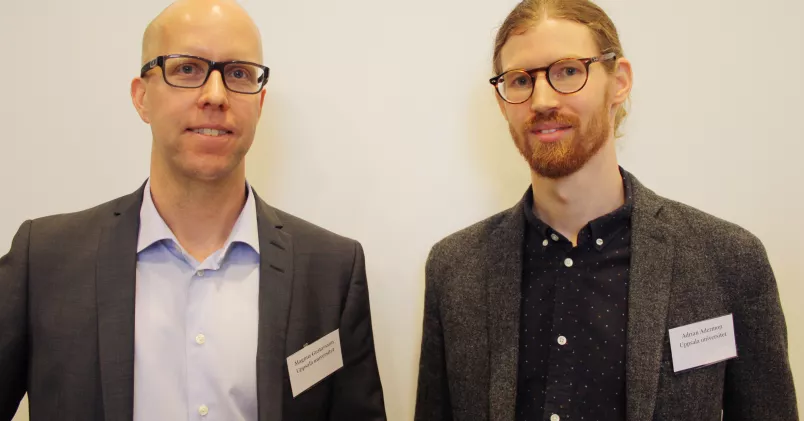 Magnus Gustavsson (tv) och Adrian Adermon (th) presenterade sin studie vid ett seminarium på SNS på torsdagen. Magnus Gustavsson (till vänster) och Adrian Adermon (till höger).