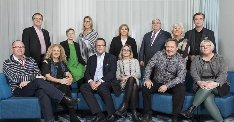 Unionens nuvarande förbundsstyrelse (FS). Camilla Svensk