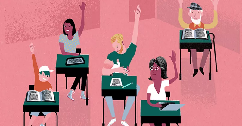 Enligt kristallkulan kommer vi framöver aldrig att sluta skolan. Illustration: Jens Magnusson