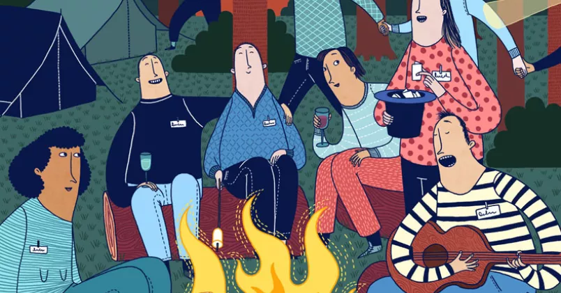 Dags för teambuilding? Illustration: Mia Nilsson