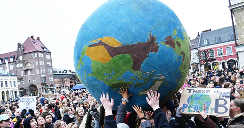 Demonstranter i Lund under klimatstrejken "Global strike for future". Johan Nilsson/TT