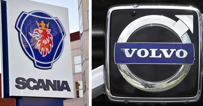 På Scania får de anställda bonus och styrelsen på AB Volvo vill dela ut miljarder till aktieägarna. Samtidigt får företagen hjälp av statens krisstöd. Jonas Ekströmer/TT, Alan Diaz/AP Photo/TT