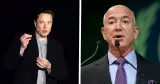 Världens rikaste: Är det Elon Musk eller Jeff Bezos? Till vänster: Elon Musk, ägare av Tesla. Till höger: Jeff Bezos, ägare av Amazon.