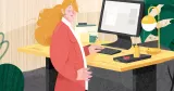 Allra säkrast är att aldrig använda jobbdatorn för privata ärenden. Även om det finns ett regelverk för vad arbetsgivaren får göra. Illustration: Mattias Käll